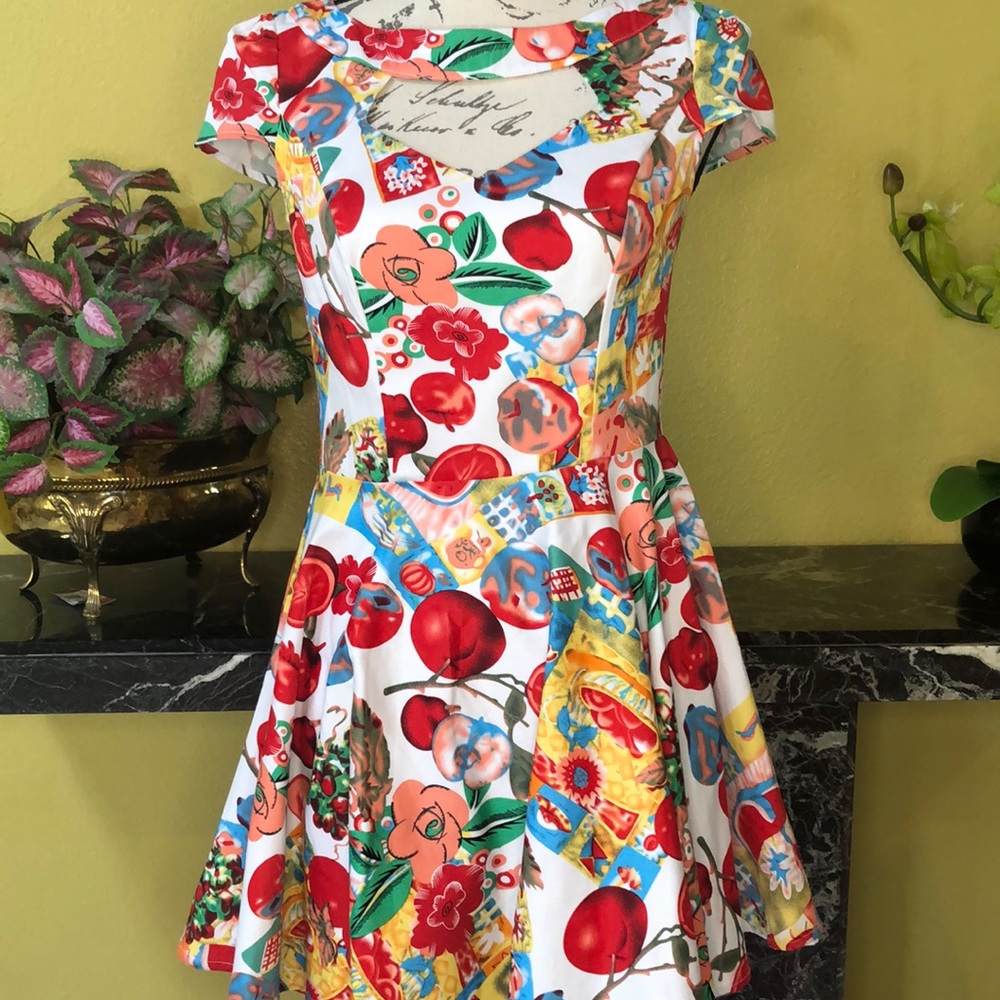 Women’s Belle Poque Fruits dress size S NWOT